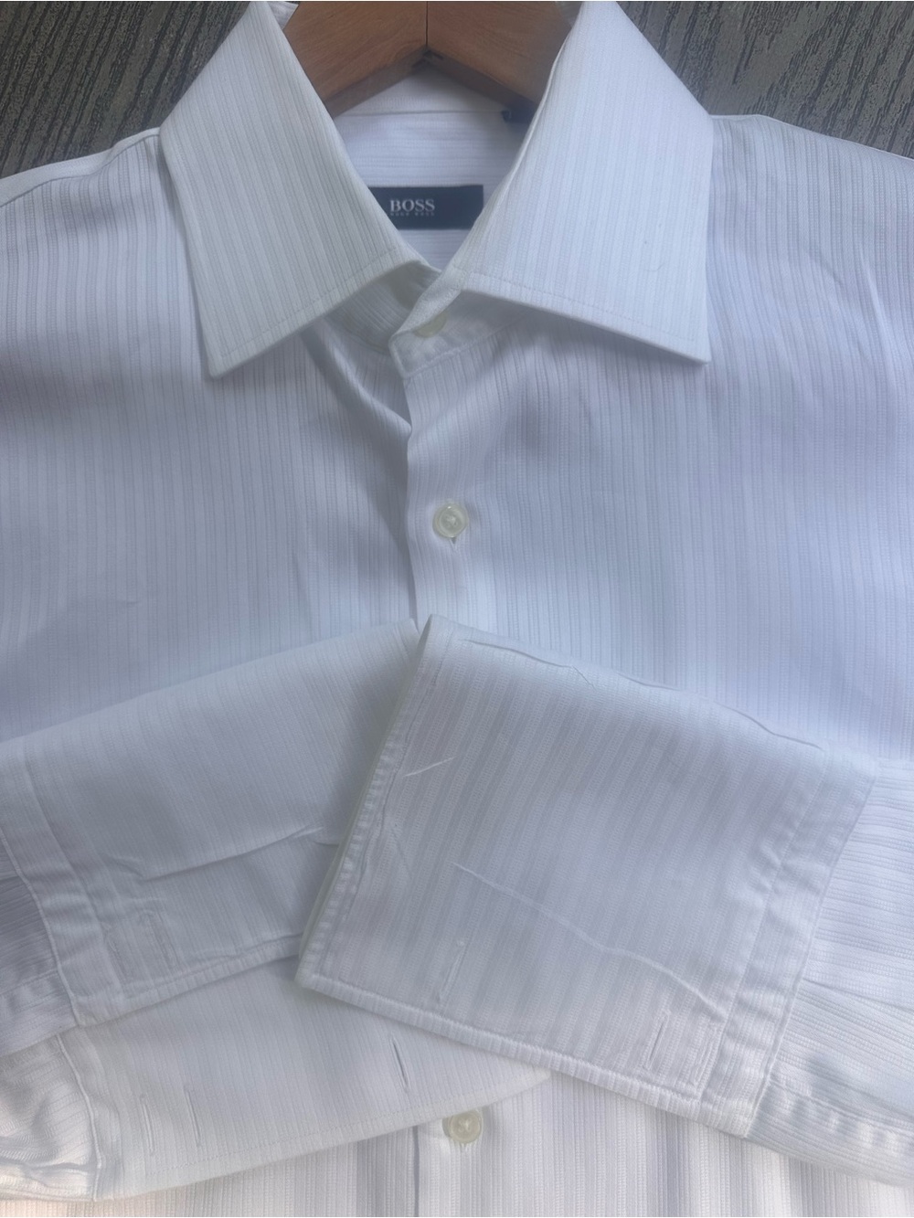 Hugo Boss "Lawrence US" Regular Fit Men's Optic White Dress Shirt Size 15 1/2